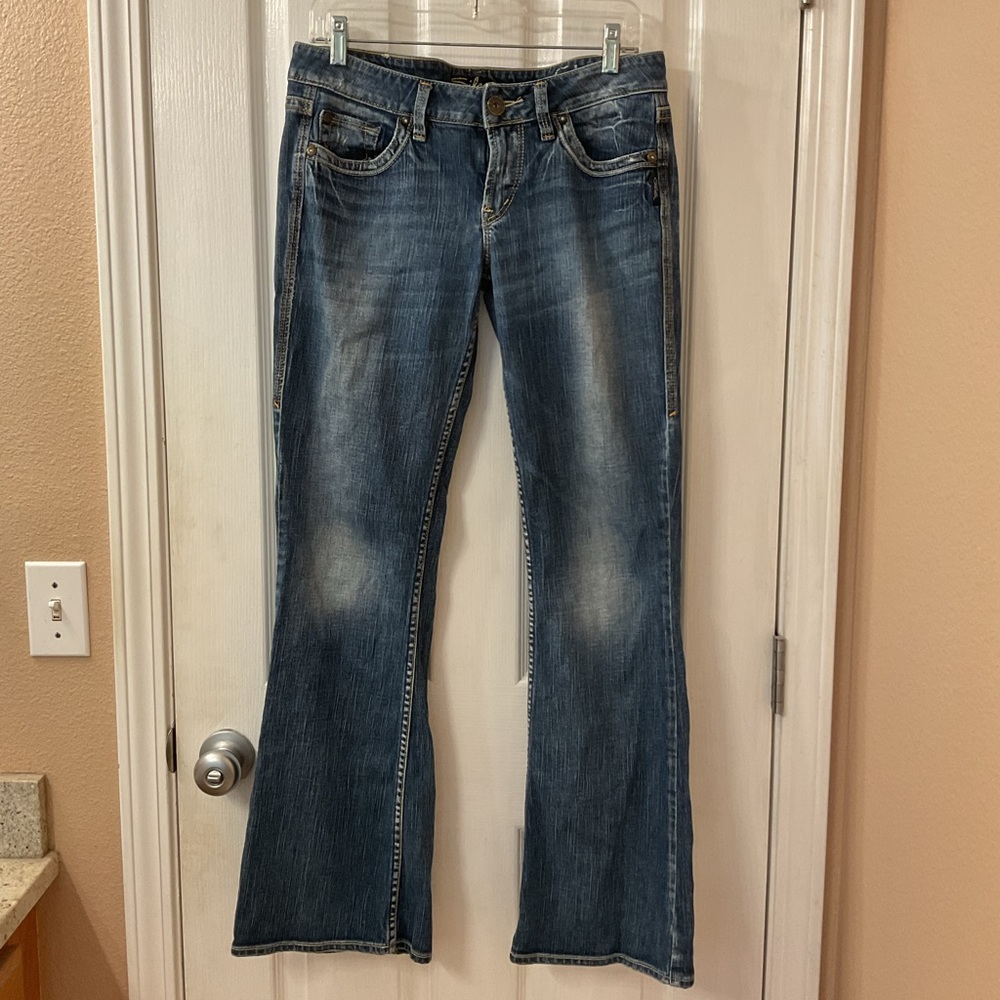 Low Rise Silver Jeans Bootcut